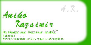 aniko kazsimir business card